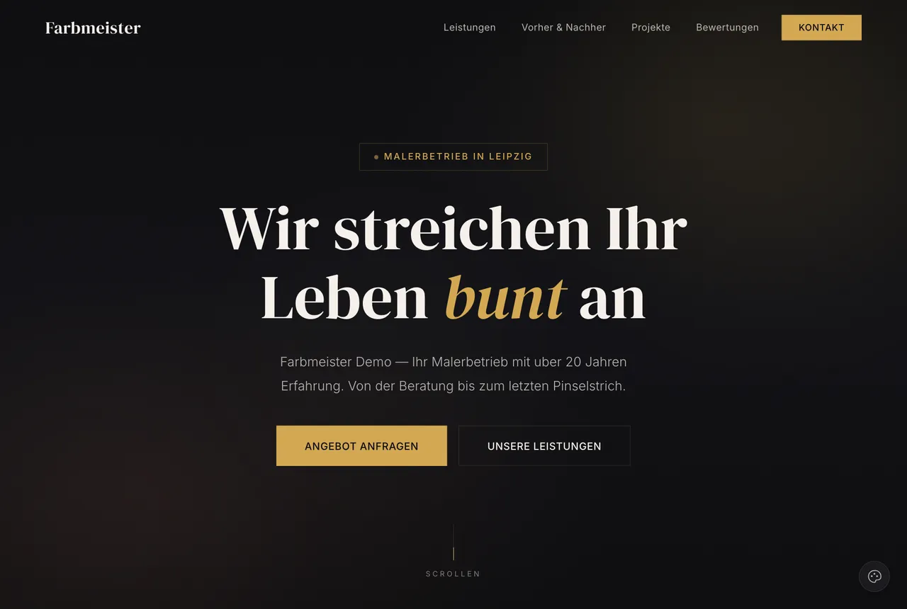 Example site for a painting business (Malerbetrieb)